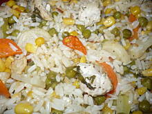 Fot. rudaas, Ryż zapiekany z warzywami i kurczakiem