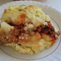 Zapiekanka troche czerwona.