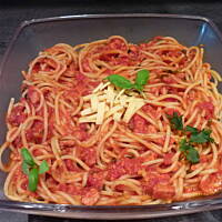 Spaghetti napoletana ale z szynką!