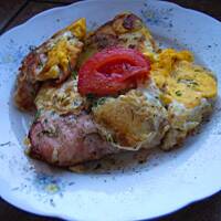 Obiad w 15 min-ziemniaki z jajkiem i szynką