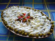 Fot. niebieska-różyczka, Śledzie w śmietanie z czosnkiem i groszkiem