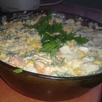 sałatka z warzywami z rosołu