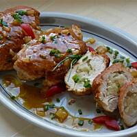 Piersi drobiowe faszerowane ananasem w sosie