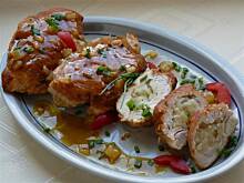 Fot. niebieska-różyczka, Piersi drobiowe faszerowane ananasem w sosie