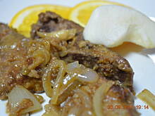 Fot. lolopopa, Wątróbka wieprzowa pieczona z jabłkiem i pieczarkami