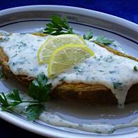 Halibut w sosie ziołowym