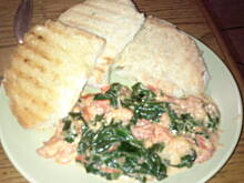 Fot. kaha87ha, Grillowany chleb z mixem szpinakowo pomidorowym