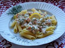 Fot. niebieska-różyczka, Makaron penne z łososiem i koperkiem