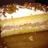 Ciasto biszkoptowe z kremem i ciastem kokosowym Cappucino