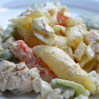 Makaronowa sałatka z fasolką szparagową