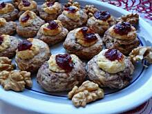 Fot. niebieska-różyczka, Ciasteczka orzechowe z kakao i powidłami śliwkowymi.