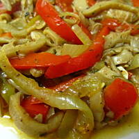 Boczniaki z papryką