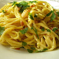 Spagetti a la carbonara z pietruszką