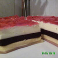 Trójkolorowiec z galaretką bez pieczenia