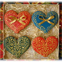 Serca z piernika na choinkę