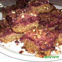 Placek z płatków owsiannych z wiśniami