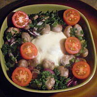 kaszanka zapiekana z bobem