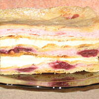 Ciasto z wiśniami i kremem budyniowym