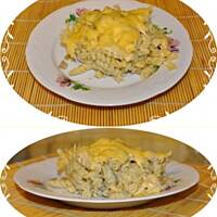 Zapiekanka z makaronu, sera i pieczarek