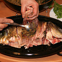 Wigilijny karp z pieca