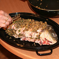 Wigilijny karp z pieca