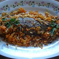 Pieczony pstrąg w warzywach