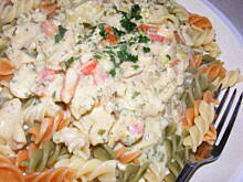 Fot. InkaMalinka, Spagetti z białym sosem serowym i kurczakiem