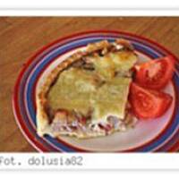 tarta z pieczarkami, kurczakiem, porem