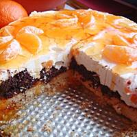 Tort śmietanowo - makowy z mandarynkami