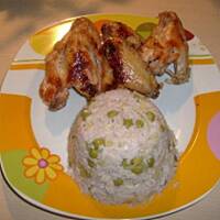 Ryż na winie ze skrzydełkami na ostro