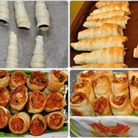 Rożki z sosem mięsno-warzywnym