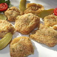 Zapiekane kwadraciki Brie z miodem.