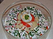 Fot. bronislawa70, Sałatka z kalafiorem,jajkiem i pomidorem w sosie czosnkowym