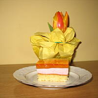 Biszkopt z pianką i galaretką