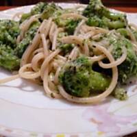 Spaghetti czosnkowe z brokułami