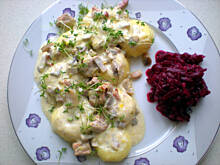 Fot. powsinoga, Biały gulasz wieprzowy z pieczarkami i porem