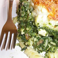 Zapiekanka ze szpinakiem i serem