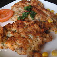 Placki warzywne z kurczakiem