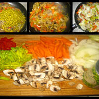 Wątróbki drobiowe z warzywami