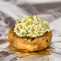 Pieczarki nadziewane serem feta i porem