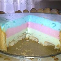 Tęczowy sernik na zimno