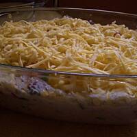 Zapiekanka makaronowa z pieczarkami