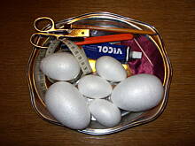 Fot. mlena, Pisanki styropianowe- zdobione materiałem