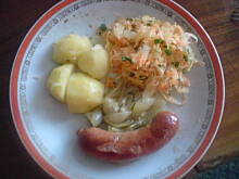 Fot. vikunia, Biała kiełbasa z szalotkami i majerankiem