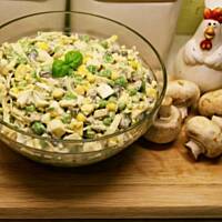 Sałatka z pora pieczarek i jaj