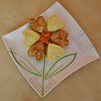 Kotlety jajeczne w kształcie serc