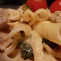 Penne z polędwiczką w śmietanowym sosie!