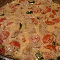 Penne z polędwiczką w śmietanowym sosie!