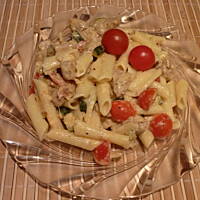 Penne z polędwiczką w śmietanowym sosie!