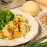 Wiejskie pierogi z kaszą i czubrycą